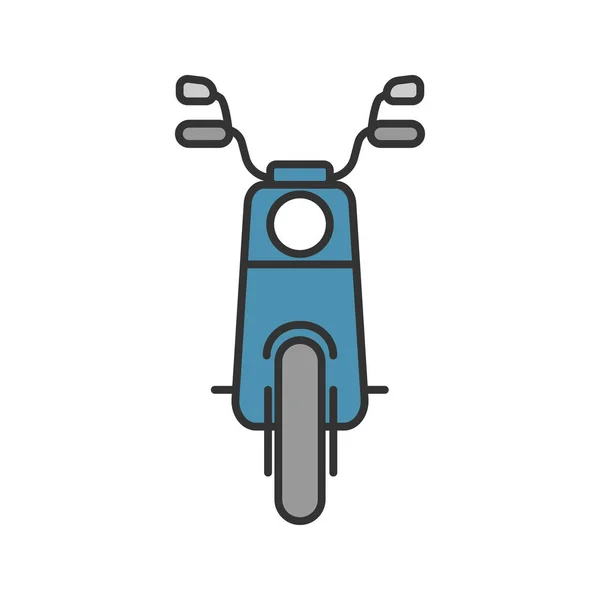 Scooter Front View Color Icon Motorbike Vespa Isolated Vector Illustration — Stock Vector