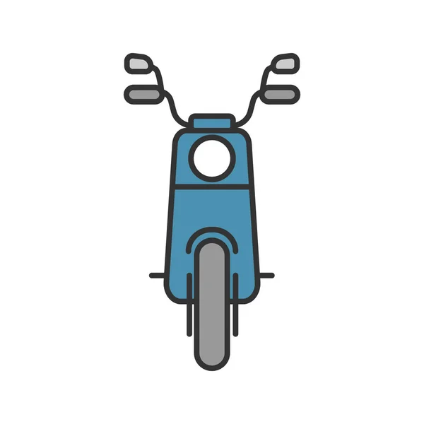 Scooter Icono Color Vista Frontal Moto Vespa Ilustración Vectorial Aislada — Vector de stock