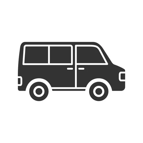 Minibus Symbol Minivan Familienauto Silhouette Symbol Negativer Raum Vektor Isolierte — Stockvektor