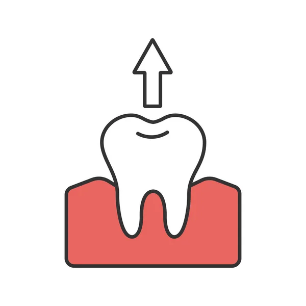 Ícone Cor Extração Dental Arrancar Dentes Ilustração Vetorial Isolada —  Vetores de Stock