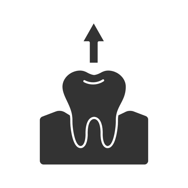 Ícone Glifo Extração Dentária Arrancar Dentes Símbolo Silhueta Espaço Negativo — Vetor de Stock