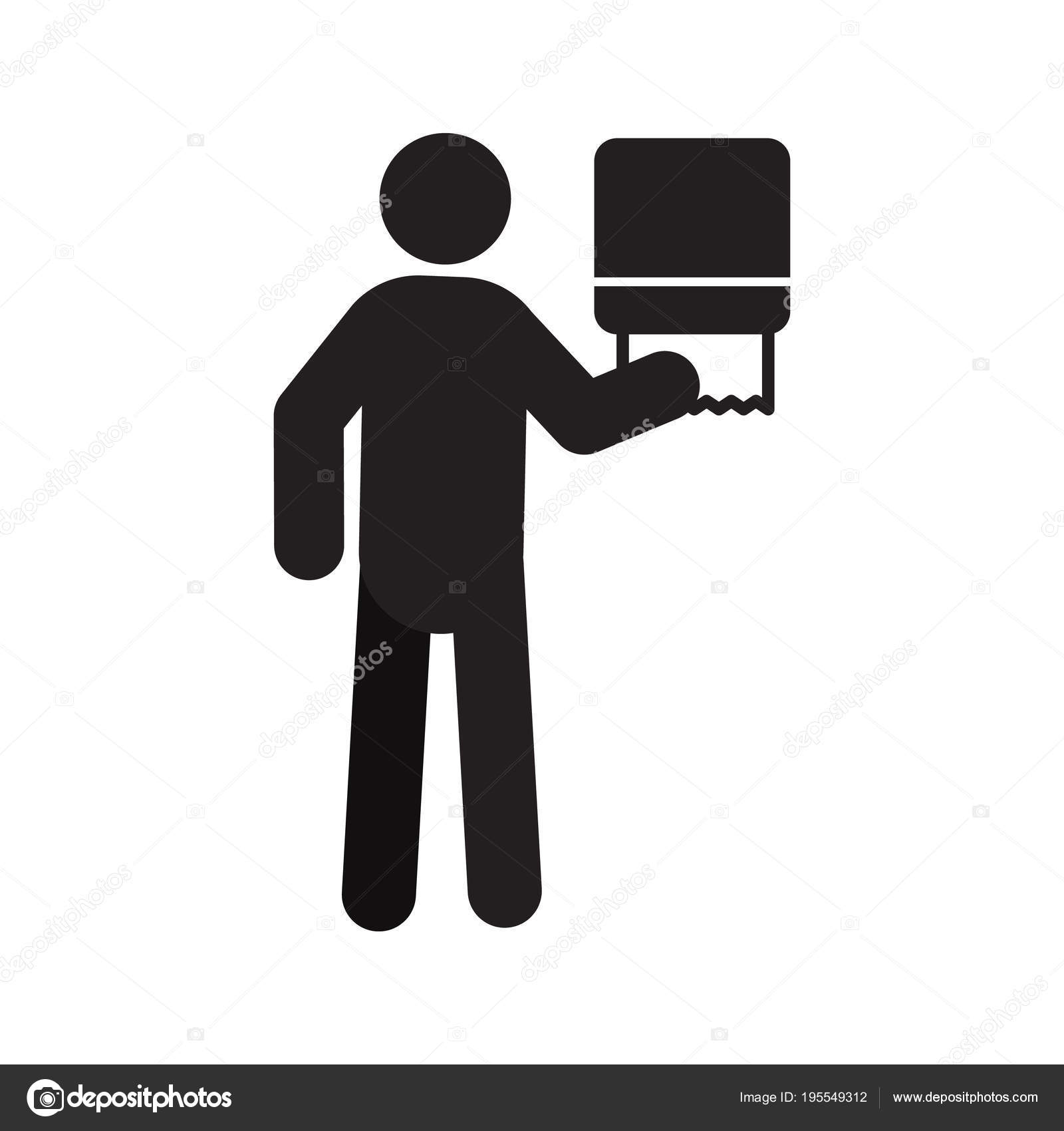 Man Using Paper Towel Dispenser Silhouette Icon White Background Stock  Vector by ©IMG visuals icons 195549312, image size:1600x1700