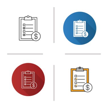 Beyaz arka plan üzerinde dolar işareti simgesiyle servis listesi