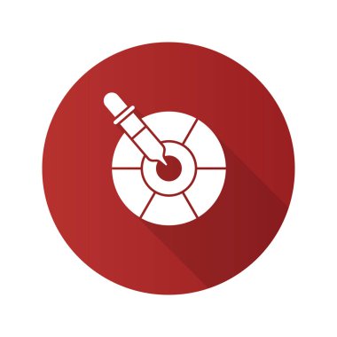 Renk Seçici aracı düz tasarım uzun gölge glif simgesi 