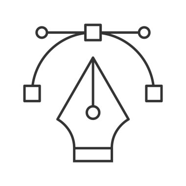 Dolma kalem ucu doğrusal simgesi beyaz arka plan üzerinde