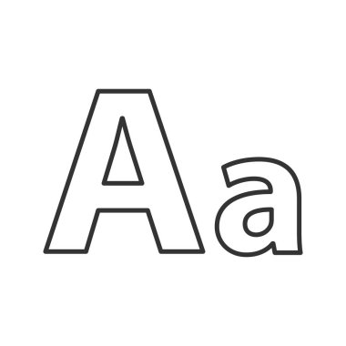 Beyaz arka plan üzerinde doğrusal simge yazı tipi