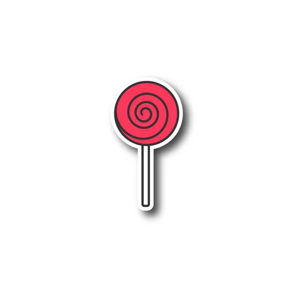 Spiral Lollipop Patch Vit Bakgrund — Stock vektor