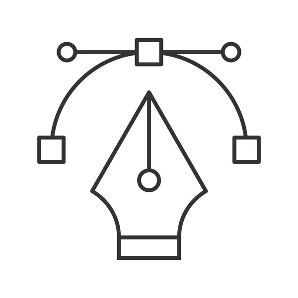 Plnicí Pero Hrot Lineární Ikona Bílém Pozadí — Stockový vektor