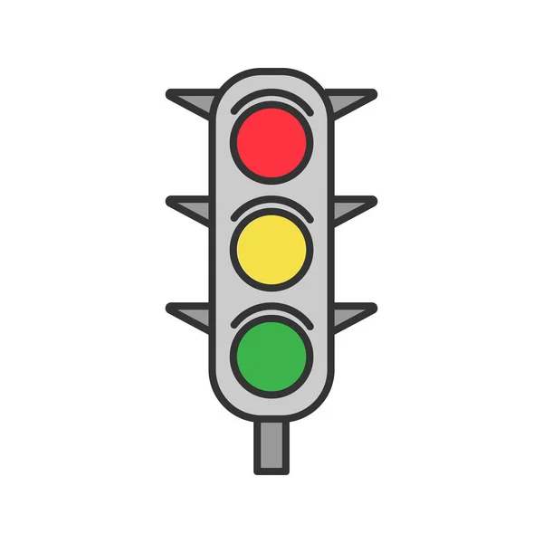 Traffic Lights Color Icon White Background — Stock Vector