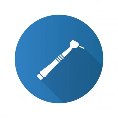 Diş matkap düz tasarım simgesi mavi yuvarlak