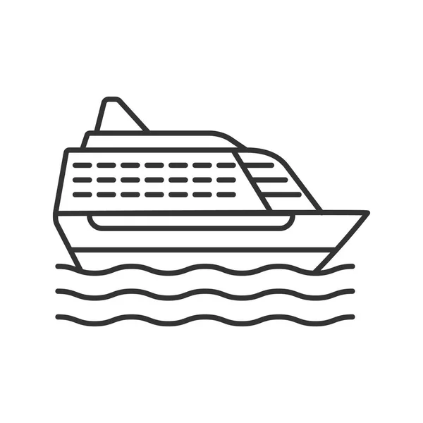 Výletní Loď Lineární Ikonu Bílém Pozadí — Stockový vektor