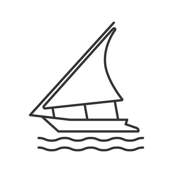 Segelboot Lineares Symbol Auf Weißem Hintergrund — Stockvektor