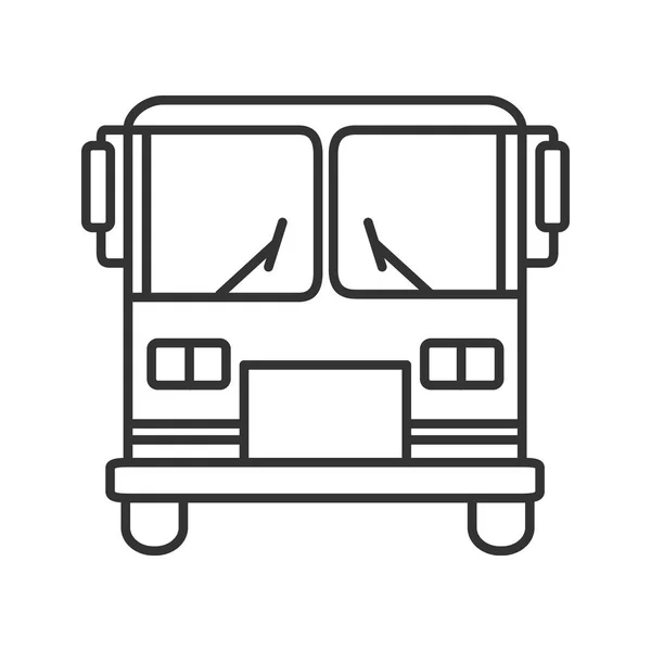 Icono Lineal Bus Sobre Fondo Blanco — Vector de stock