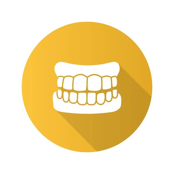 Символ Длинного Теневого Знака Зубного Протеза — стоковый вектор