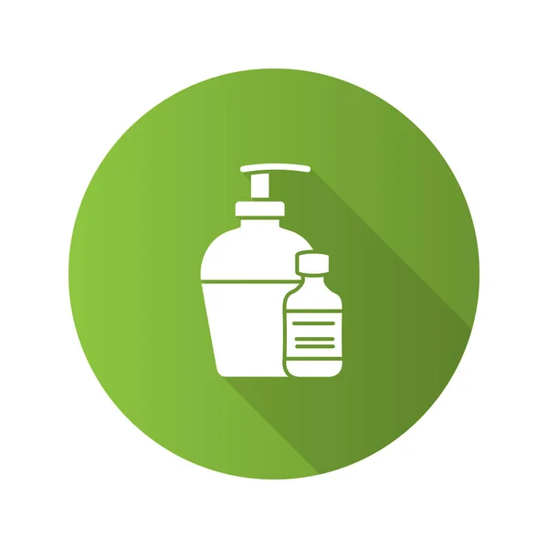 Icono Líquido Antibacteriano Jabón Verde Redondo — Vector de stock