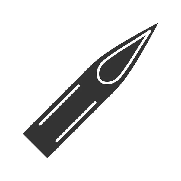 Tatouage Aiguille Pointe Glyphe Icône Sur Fond Blanc — Image vectorielle