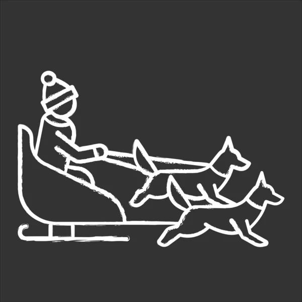 Икона Катания Собачьих Упряжках Зимний Экстремальный Спорт Рискованная Деятельность Приключения — стоковый вектор
