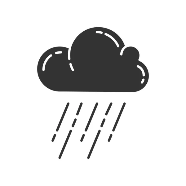 下倾盆大雨图标 倾盆大雨 气象现象 多雨的季节 轮廓符号 负空间 矢量孤立的说明 — 图库矢量图片