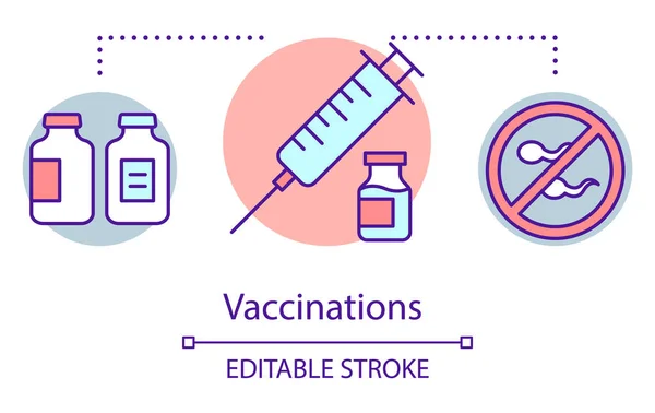 Ícone Conceitual Vacinas Hpv Hepatite Injeção Reduzir Propagação Infecções Sexualmente — Vetor de Stock