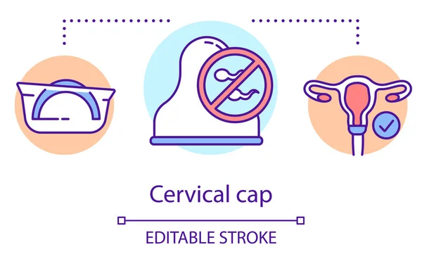 Icono Del Concepto Tapa Cervical Anticonceptivo Femenino Dispositivo Anticonceptivo Prevenir — Vector de stock