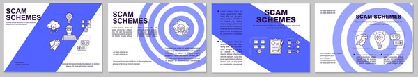 Schémas Arnaque Modèle Brochure Bleue Brochure Stratégie Antifraude Livret Conception — Image vectorielle