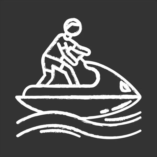 Jetskiing Chalk Icon Summer Activity Jet Ski Riding Man Water — ストックベクタ
