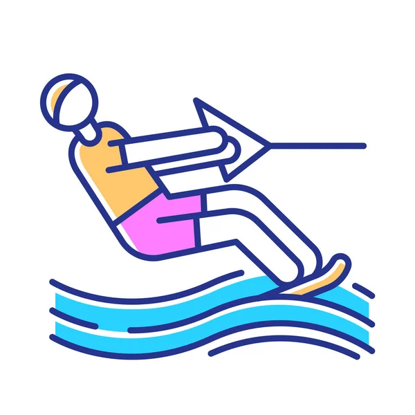 Wasserski Ikone Oberflächenwassersport Sommerfreizeit Und Gefährliches Hobby Extremsport Freizeitaktivitäten Freien — Stockvektor