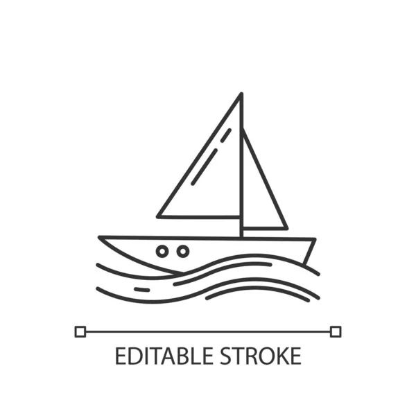 Icône Linéaire Voile Illustration Fine Sport Nautique Sport Extrême Yachting — Image vectorielle