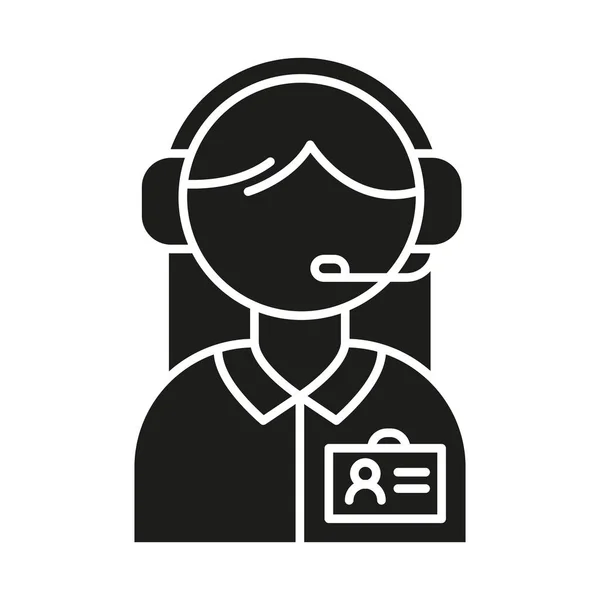 Σύμβουλος Βοήθεια Εικονίδιο Glyph Κάλεσε Τον Διευθυντή Στα Ακουστικά Τηλεφωνικός — Διανυσματικό Αρχείο