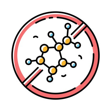 Lectin serbest renk simgesi. Zehirli değil, kimyasal değil. Malzemesiz malzeme. Taze, besleyici organik yiyecekler. Sağlıklı beslenme. İzole vektör illüstrasyonu