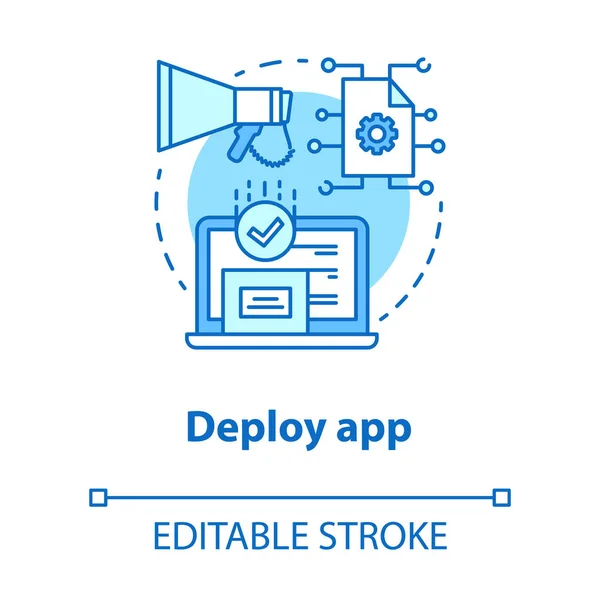 Deploy App Concept Icon Software Development Tools Idea Thin Line — ストックベクタ