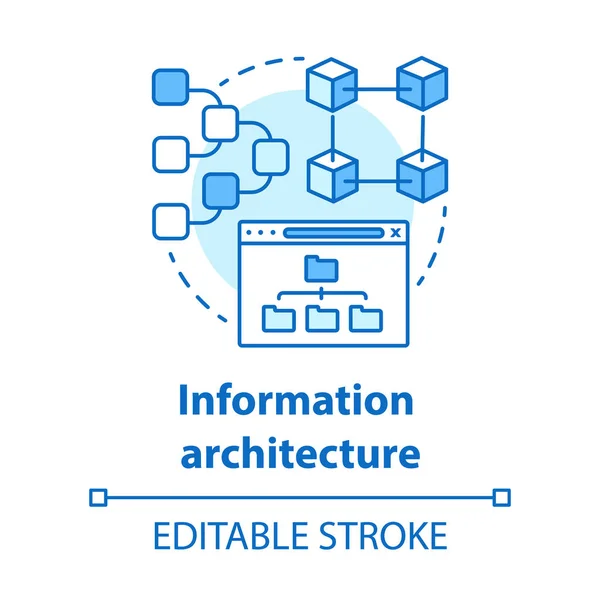 Иконка Концепции Информационной Архитектуры Идея Разработки Программного Обеспечения Тонкая Линия — стоковый вектор