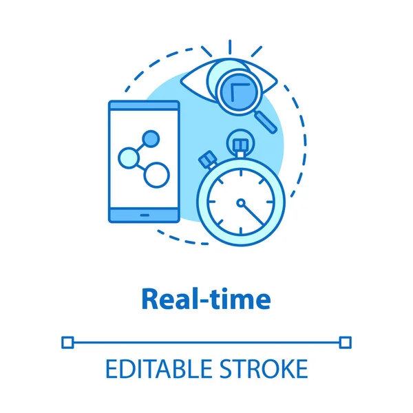 Icono Concepto Tiempo Real Herramientas Desarrollo Software Idea Delgada Ilustración — Archivo Imágenes Vectoriales