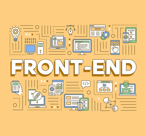 Front End Word Concepts Banner Web Applications Programming User Interface — ストックベクタ