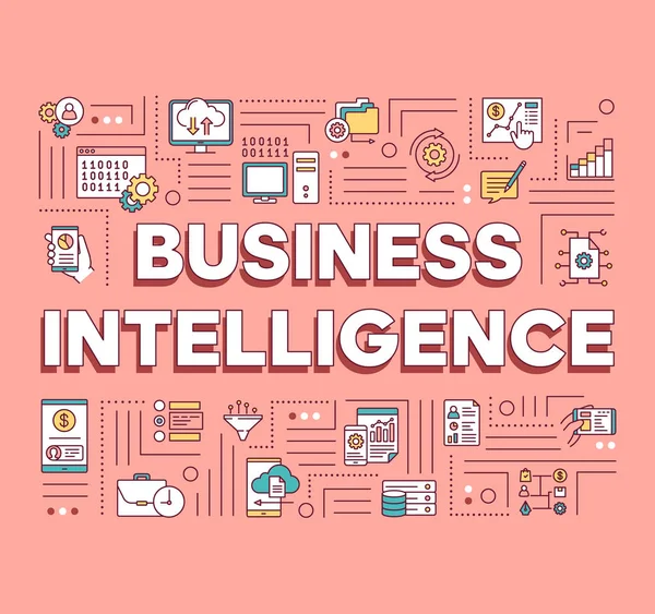 Business Intelligence Word Konzepte Banner Mobile Datenanalyse Verkaufserlöse Von Produkten — Stockvektor