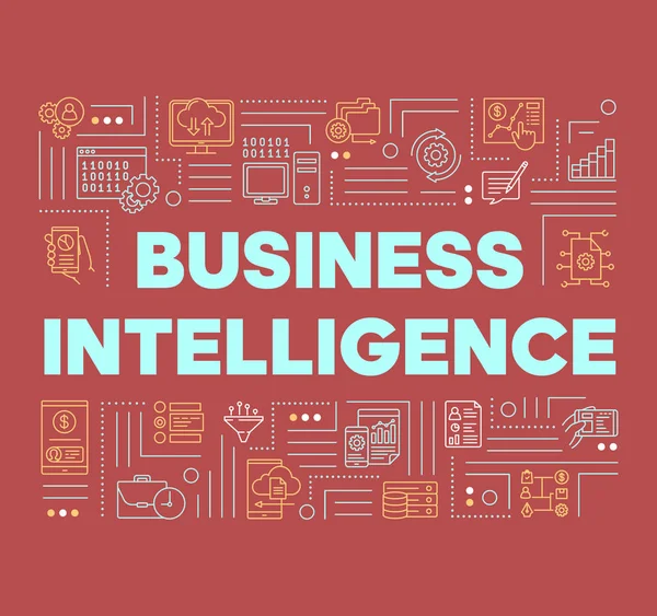 Business Intelligence Word Konzepte Banner Verkaufserlöse Von Produkten Mobile Datenanalyse — Stockvektor