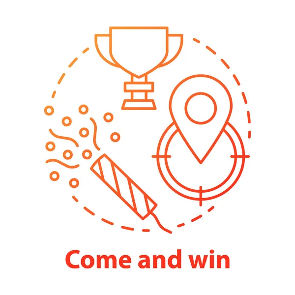 Come Win Red Gradient Concept Icon Victory Idea Thin Line — Stock Vector