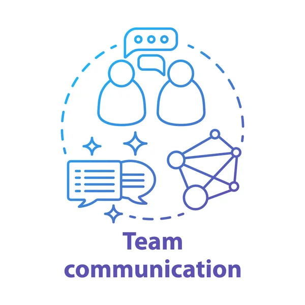 Team Communication Blue Gradient Concept Icon Teamwork Idea Thin Line — Stock Vector