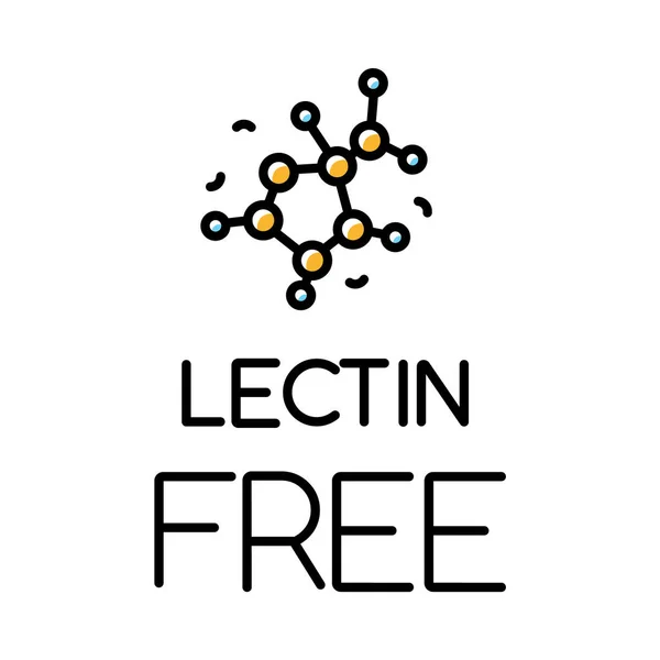 Lectin Free Color Icon Non Toxic Non Chemical Fresh Nutritious — Stock Vector