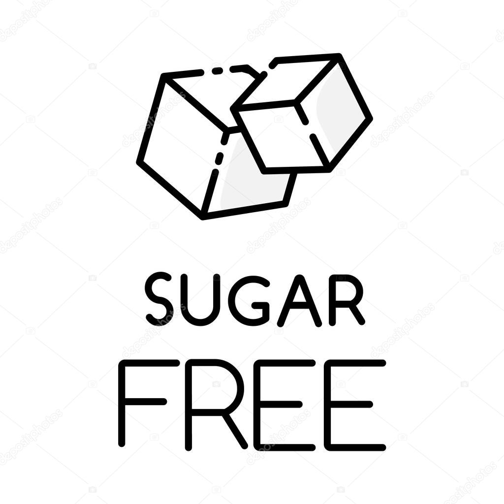 Sugar free color icon. Organic food without added sweetener. Product free ingredient. Nutritious dietary, healthy eating. Diabetes prevention for personal healthcare. Isolated vector illustration