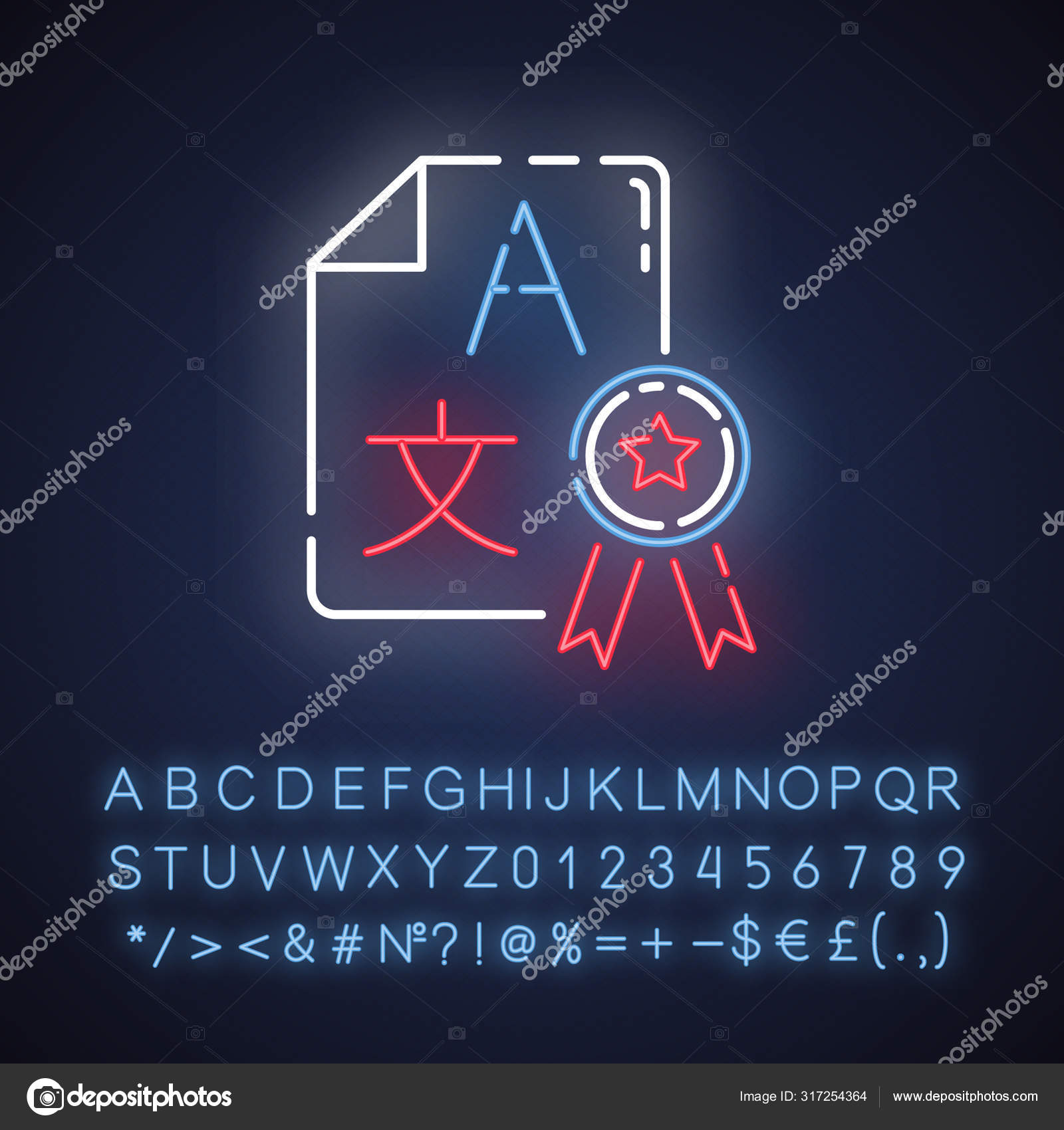 Language Translation Services Neon Light Icon Interpretation Agency