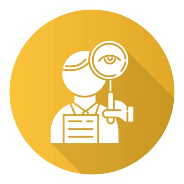 Servis düz tasarımı, uzun gölge simgesi tasarımı. Profesyonel düzeltmeci. Metin düzenleme, hata düzeltme. Belge çeviri kalite kontrolü. Vektör silueti çizimi