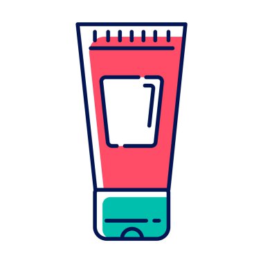 Vücut losyonu pembe renk ikonu. Depilasyon, bakım sonrası cilalama, nemlendirici ürün. Doğal, organik, sağlıklı cilt bakımı. Profesyonel güzellik tedavisi kozmetik ürünleri. İzole vektör illüstrasyonu