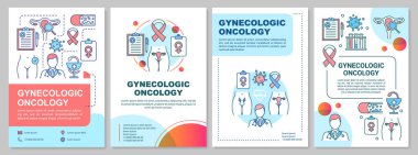 Gynecologic oncology brochure template. Women healthcare. Flyer, booklet, leaflet print, cover design with linear illustrations. Vector page layouts for magazines, annual reports, advertising posters clipart