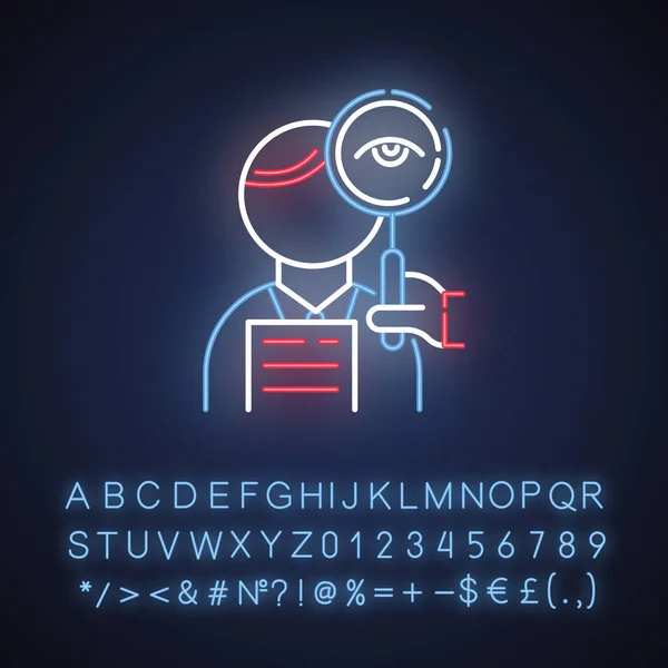 Reofreading Service Neon Light Icon Профессиональный Корректор Редактирование Текста Исправление — стоковый вектор