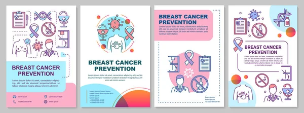 Breast cancer prevention brochure template. Women health. Flyer, booklet, leaflet print, cover design with linear illustrations. Vector page layouts for magazines, annual reports, advertising posters