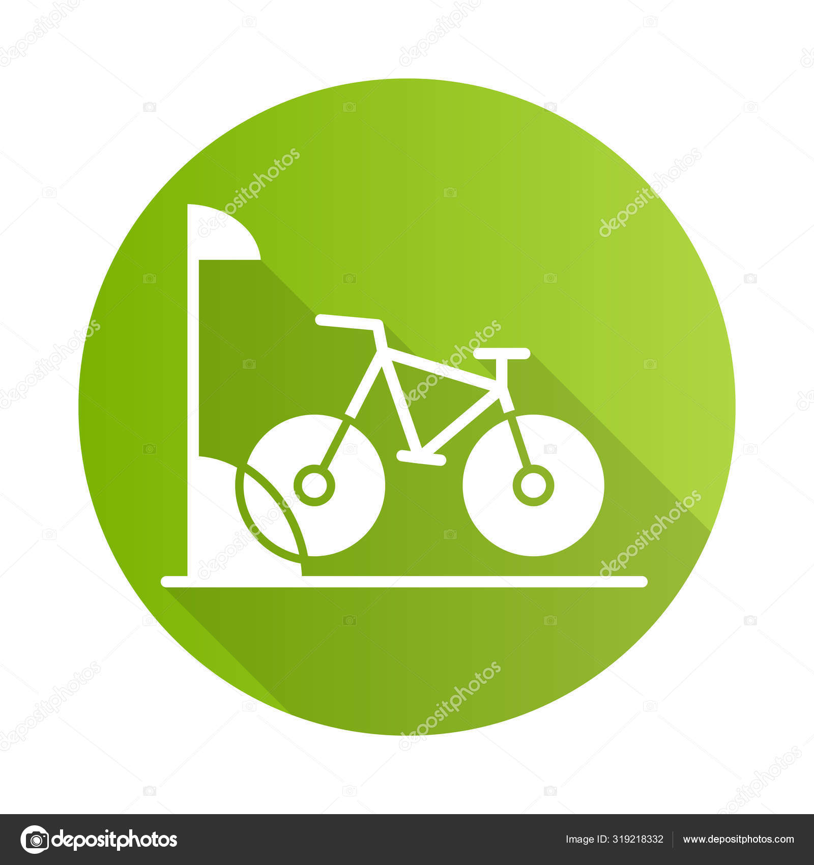 design　Vector　Stock　parking　s　Bicycle　icon.　glyph　shadow　long　flat　green　Bike　319218332　by　©bsd_studio