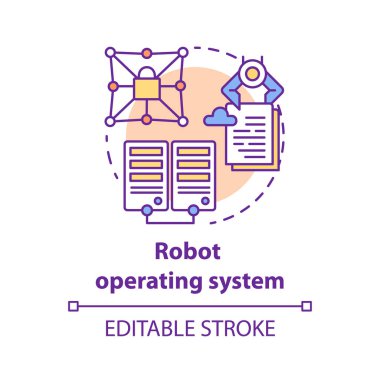 Robot işletim sistemi konsepti simgesi. Robotik güvenli yazılım I