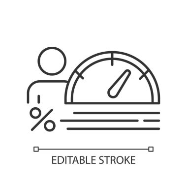 Kredi notu doğrusal simge. Faiz oranı diyagramı artıyor. Fina.