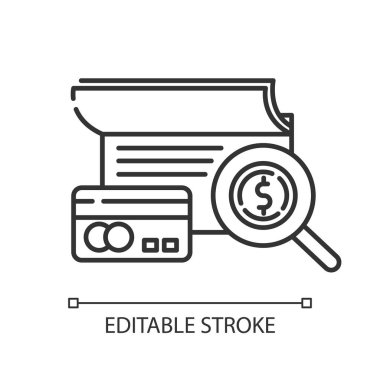 Kredi geçmişi doğrusal simgesi doğrulanıyor. Kişisel kredi inceleniyor pa